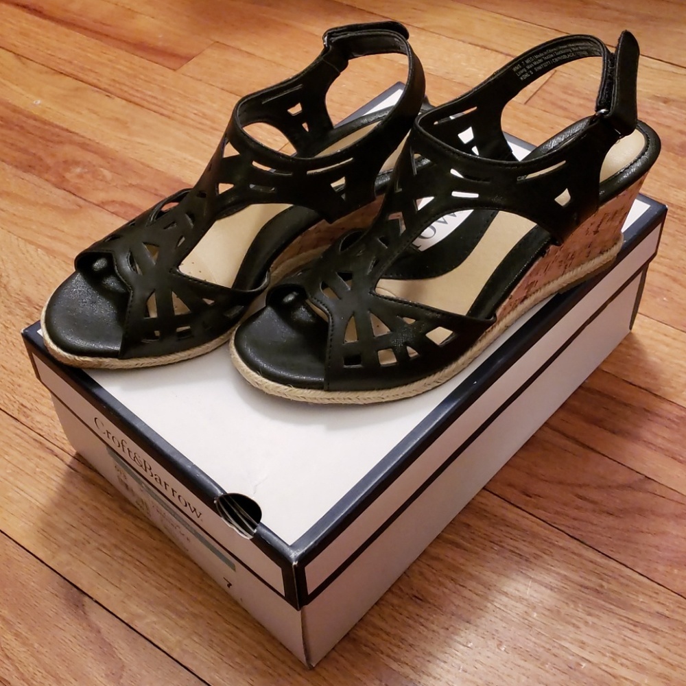 🔥New🔥Croft&Barrow Black Wedge Sandal